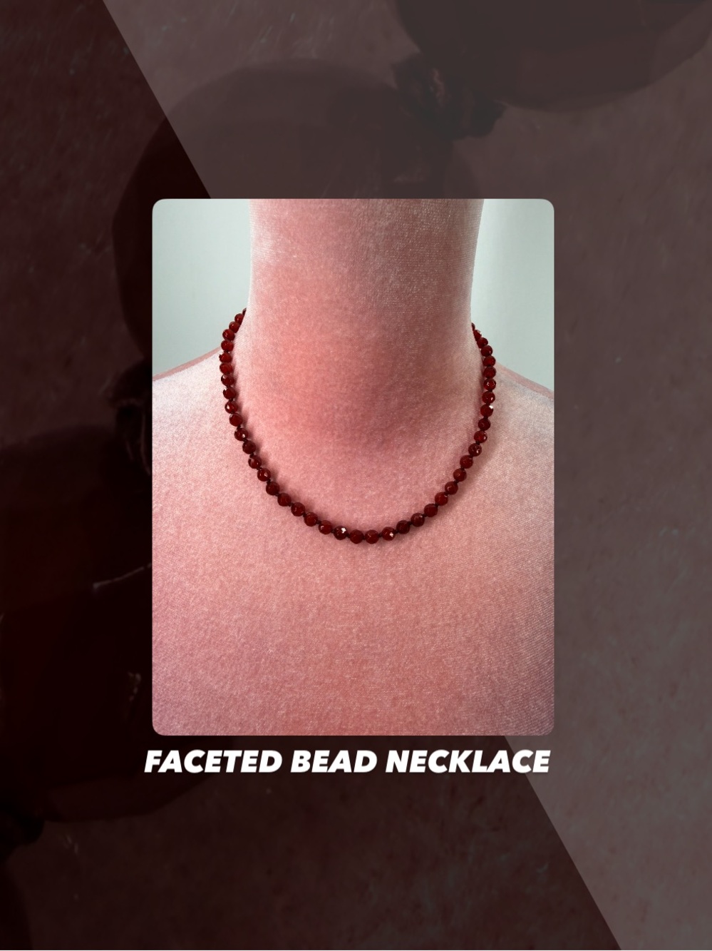 EUC Faux Faceted Carnelian Bead Necklace